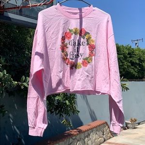 (NEW) “Take It Easy” Pink Long Sleeve Shirt